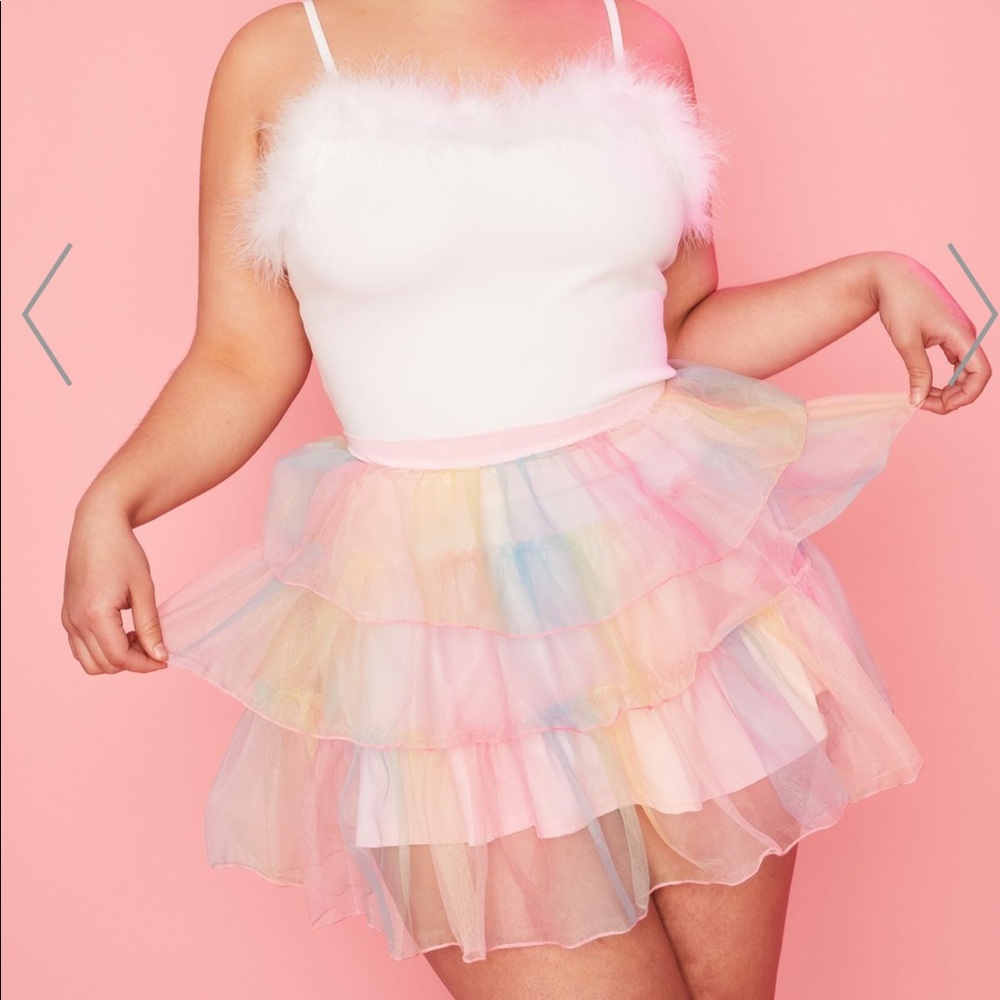 Rainbow pastel plus size dolls kill skirt tutu